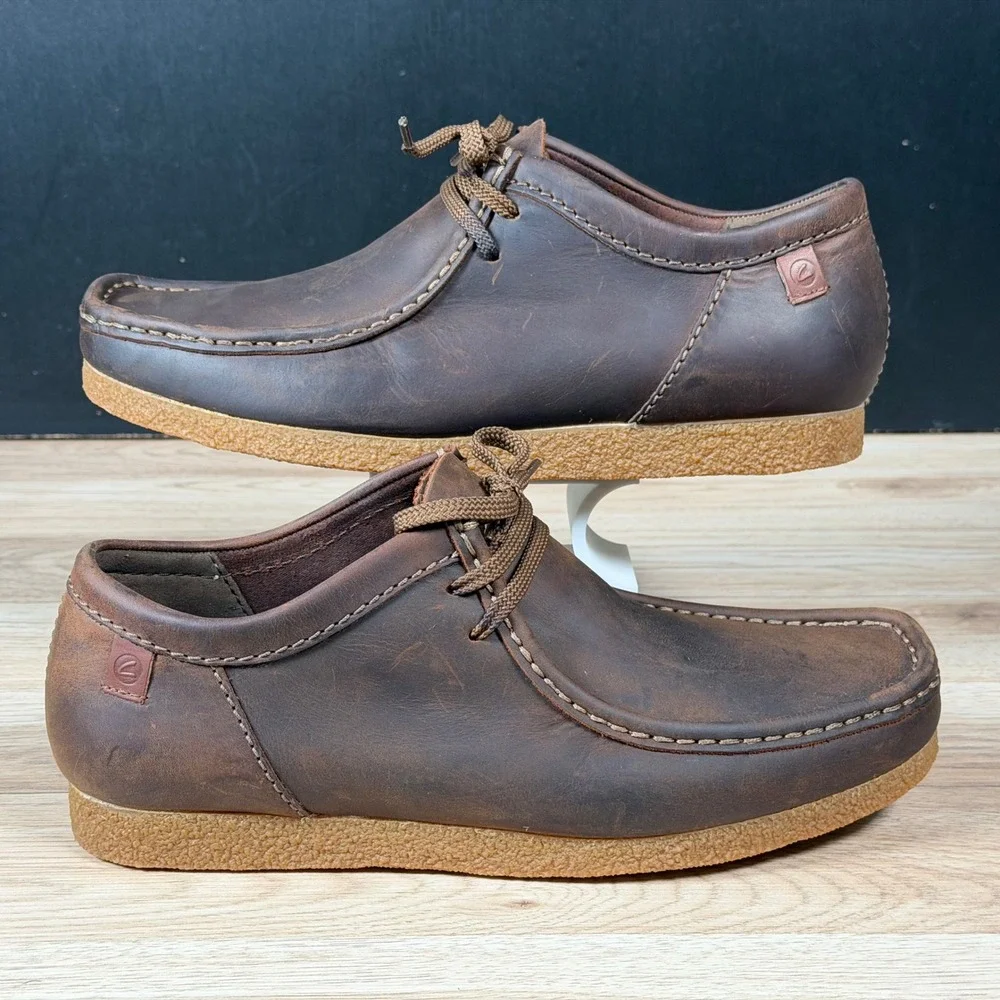 Clarks Shacre II Run Shoes Mens Size 11 Brown Leather Wallabee Moc Toe Beeswax